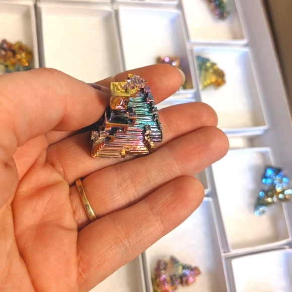 Rainbow Bismuth Crystalline Metal Specimen - Picture 5 of 5